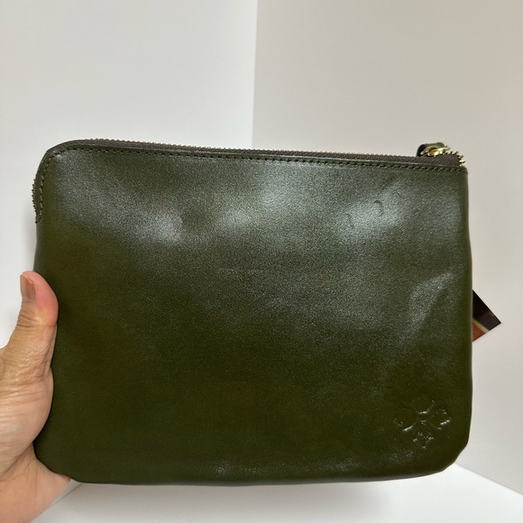 Patricia Nash Large Wrislet, Olive Green with Embossed Floral Design, NWT - Picture 5 of 5
